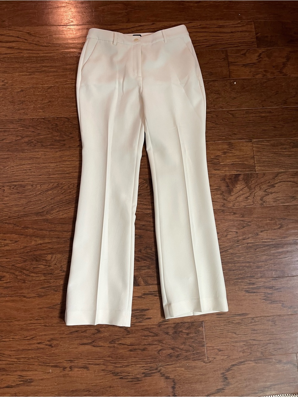 Talbots Cream Women's Tailored Straight-Leg Pants